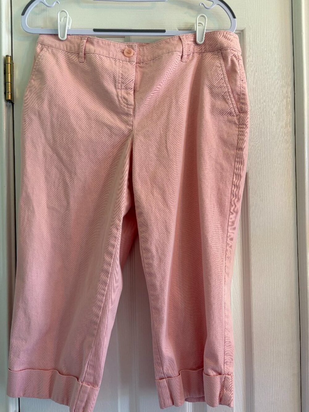Liz & Co Stretch Pink Cropped Pants Size 12